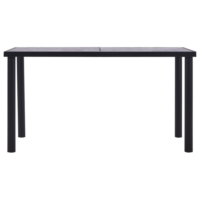 Tavolo da Pranzo Nero e Grigio Cemento 140x70x75 cm in MDF 281858