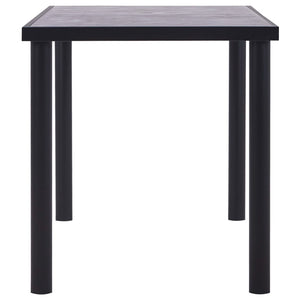 Tavolo da Pranzo Nero e Grigio Cemento 140x70x75 cm in MDF 281858