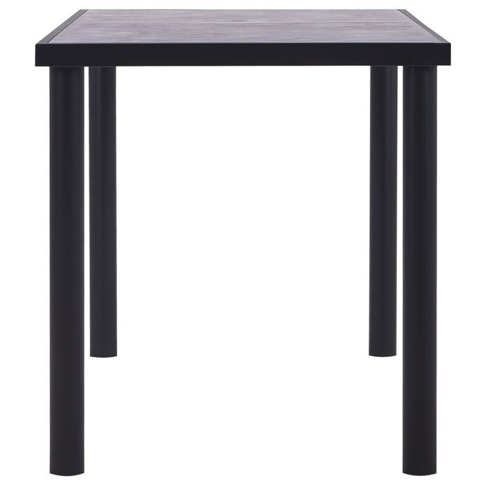 Tavolo da Pranzo Nero e Grigio Cemento 140x70x75 cm in MDF 281858