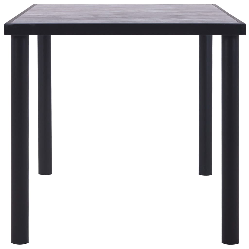 Tavolo da Pranzo Nero e Grigio Cemento 160x80x75 cm in MDF cod mxl 67623