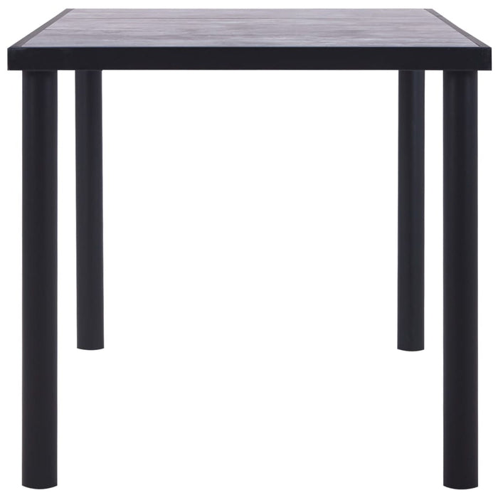 Tavolo da Pranzo Nero e Grigio Cemento 160x80x75 cm in MDF cod mxl 67623