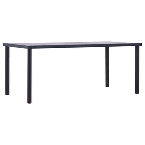 Tavolo da Pranzo Nero e Grigio Cemento 180x90x75 cm in MDF 281860