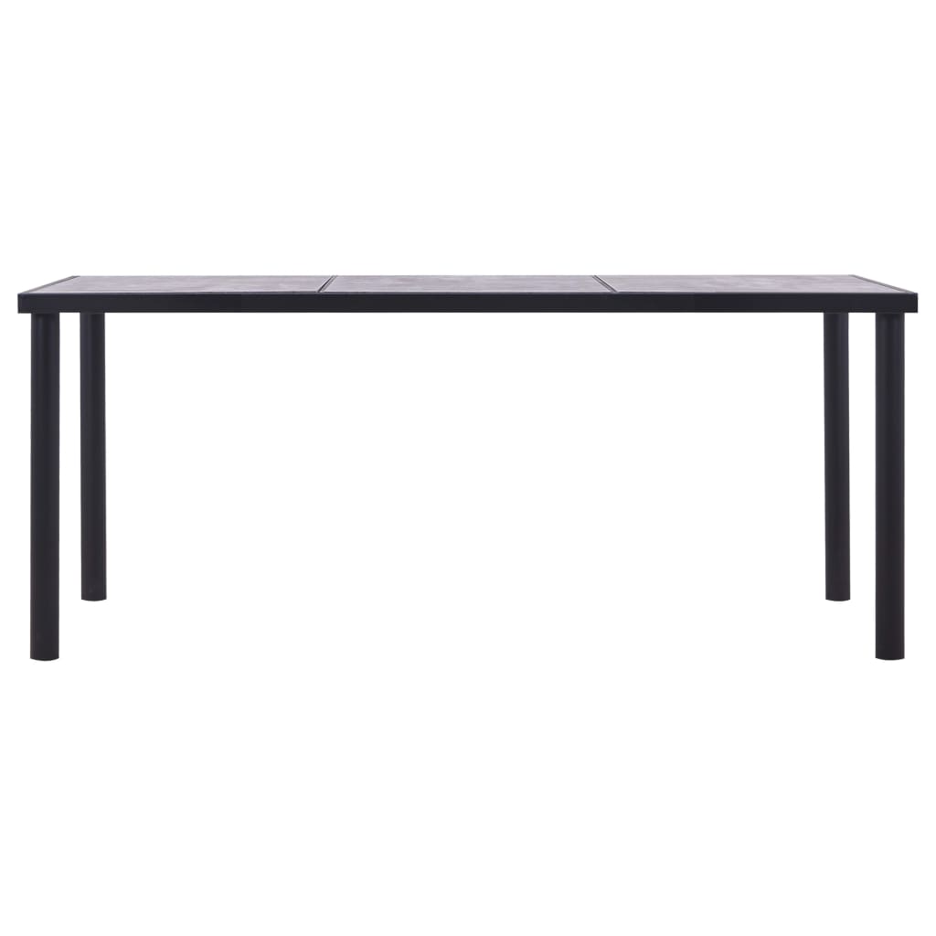 Tavolo da Pranzo Nero e Grigio Cemento 180x90x75 cm in MDF 281860