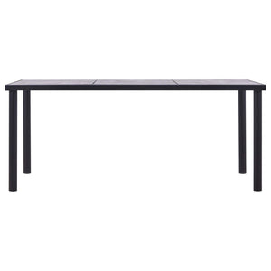 Tavolo da Pranzo Nero e Grigio Cemento 180x90x75 cm in MDF cod mxl 8815