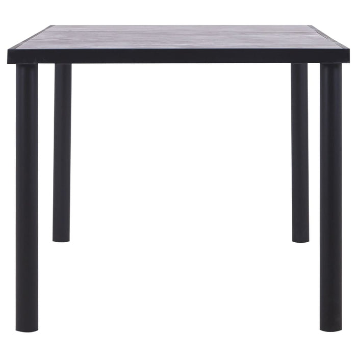 Tavolo da Pranzo Nero e Grigio Cemento 180x90x75 cm in MDF 281860