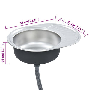 Lavello da Cucina con Filtro e Sifone Ovale in Acciaio Inox cod mxl 49042