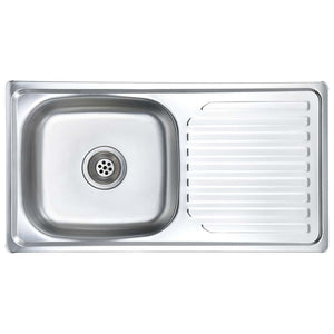 Lavello da Cucina con Filtro e Sifone in Acciaio Inox 145073