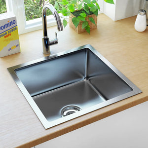 Lavello da Cucina Lavorato a Mano con Filtro in Acciaio Inox cod mxl 54041