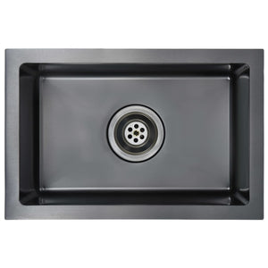 Lavello da Cucina Lavorato a Mano con Filtro Nero Acciaio Inox cod mxl 48376