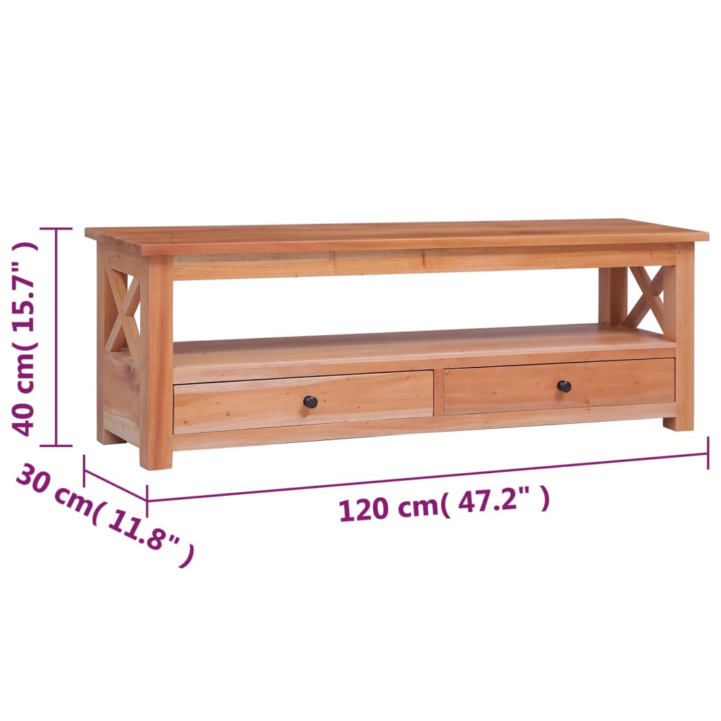 Mobile Porta TV 120x30x40 cm in Legno Massello di Mogano