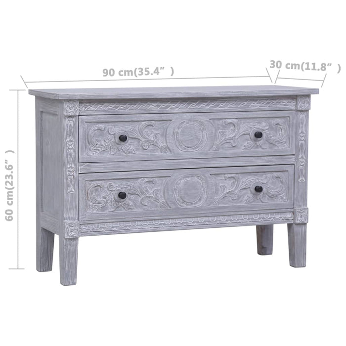 Credenza con 2 Cassetti 90x30x60 cm in Legno Massello di Mogano 283851