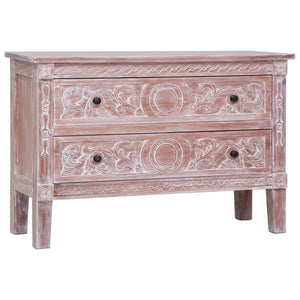 Credenza con 2 Cassetti 90x30x60 cm in Legno Massello di Mogano cod mxl 18385