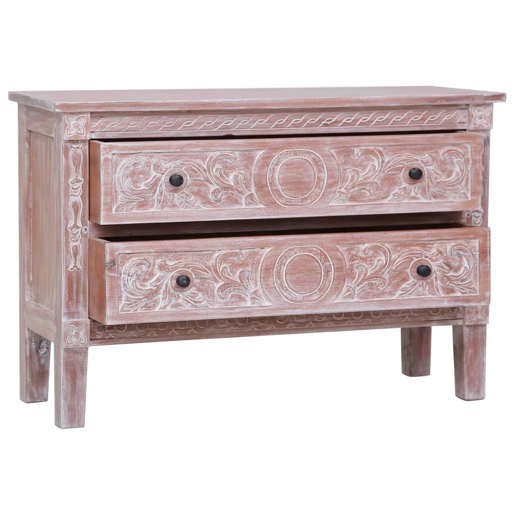 Credenza con 2 Cassetti 90x30x60 cm in Legno Massello di Mogano cod mxl 18385