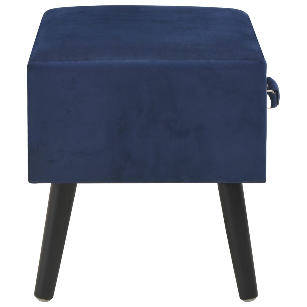 Comodini Blu 2 pz 40x35x40 cm in Velluto 276384