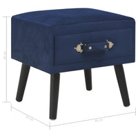 Comodini Blu 2 pz 40x35x40 cm in Velluto 276384