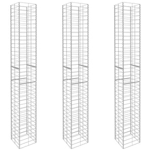 Gabbioni 3 pz in Acciaio Zincato 25x25x197 cm cod mxl 13699