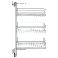 Cestino da Cucina in Rete a 3 Livelli Argento 47x35x56 cm 50970