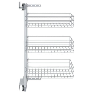 Cestino da Cucina in Rete a 3 Livelli Argento 47x35x56 cm 50970