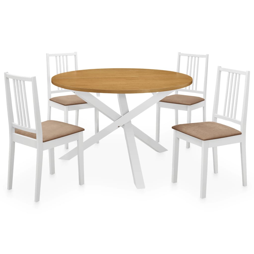 Set per Sala da Pranzo 5 pz in MDF Bianco cod mxl 13506