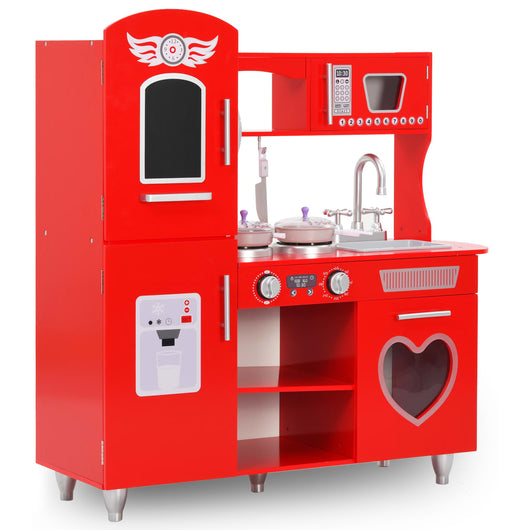 Cucina Giocattolo per Bambini in MDF 84x31x89 cm Rossa 80253