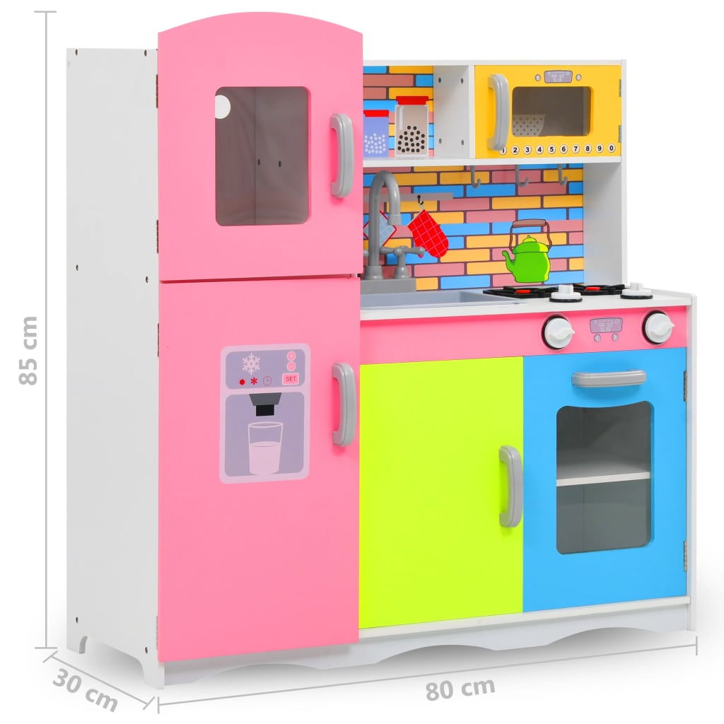 Cucina Giocattolo per Bambini in MDF 80x30x85 cm Multicolore 80255