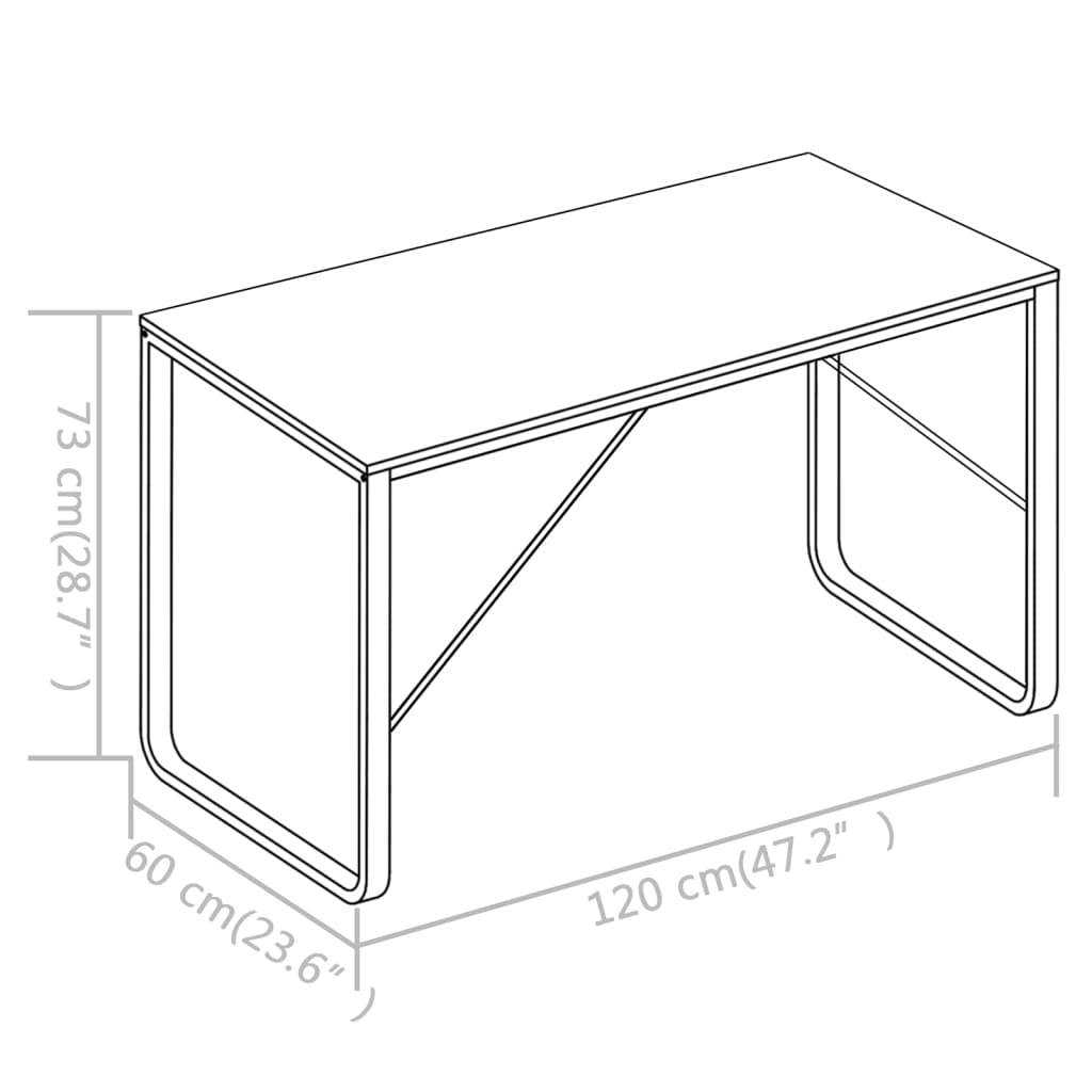 Scrivania per Computer Nero e Rovere 120x60x73 cm 20252