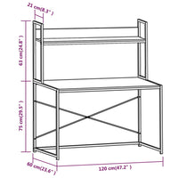 Scrivania per Computer Nera e Rovere 120x60x138 cm 20256