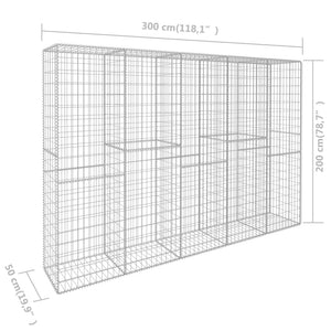 Gabbione con Copertura in Acciaio Zincato 300x50x200 cm 145090