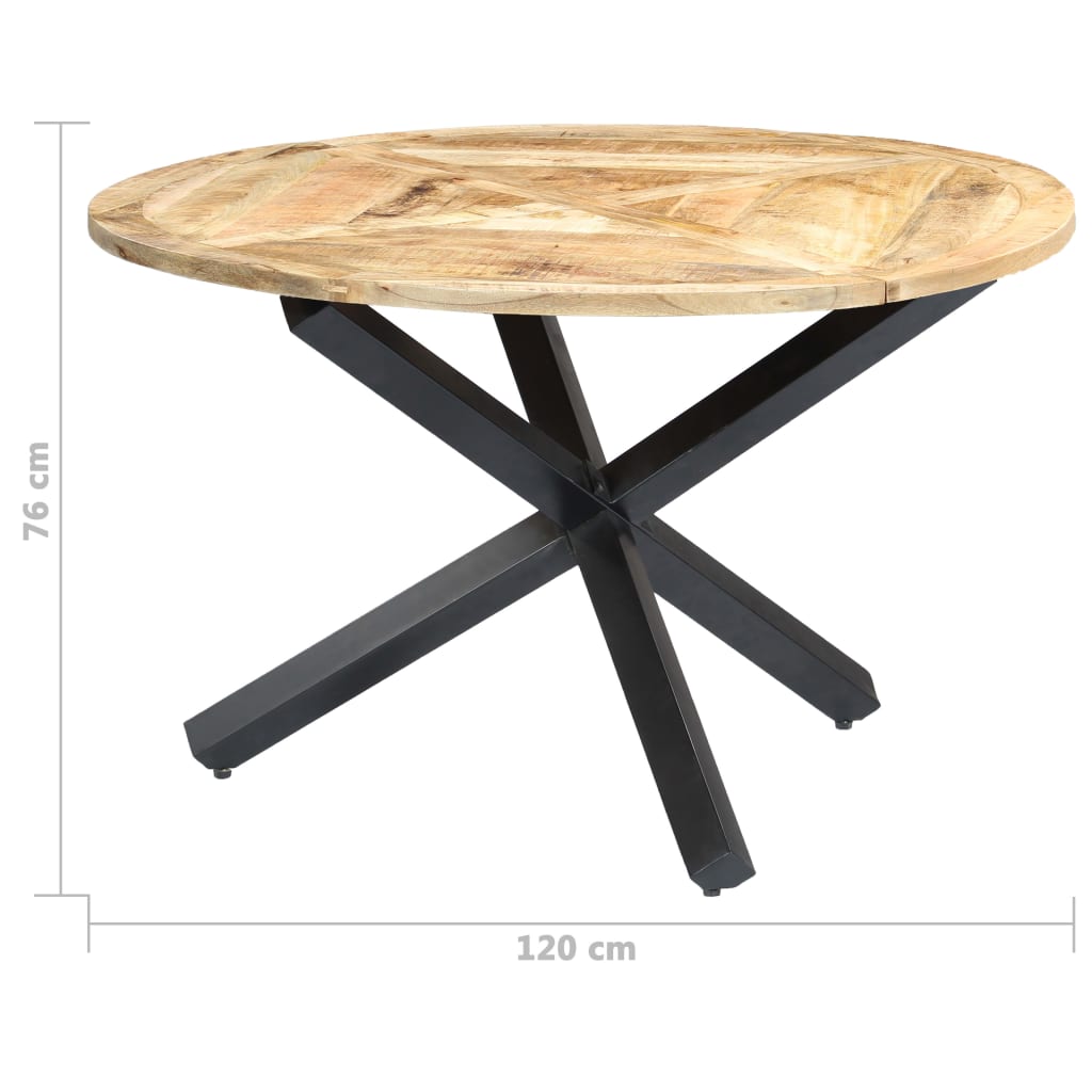 Tavolo da Pranzo Rotondo 120x76cm in Legno Massello di Mango  cod mxl 15163