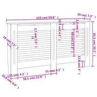 Copertura per Radiatore Bianca 152x19x81,5 cm in MDF 284321