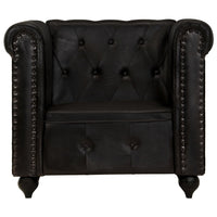 Poltrona Chesterfield Nera in Vera Pelle 283756