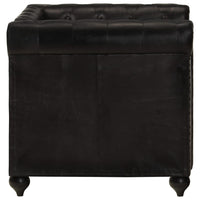 Poltrona Chesterfield Nera in Vera Pelle 283756