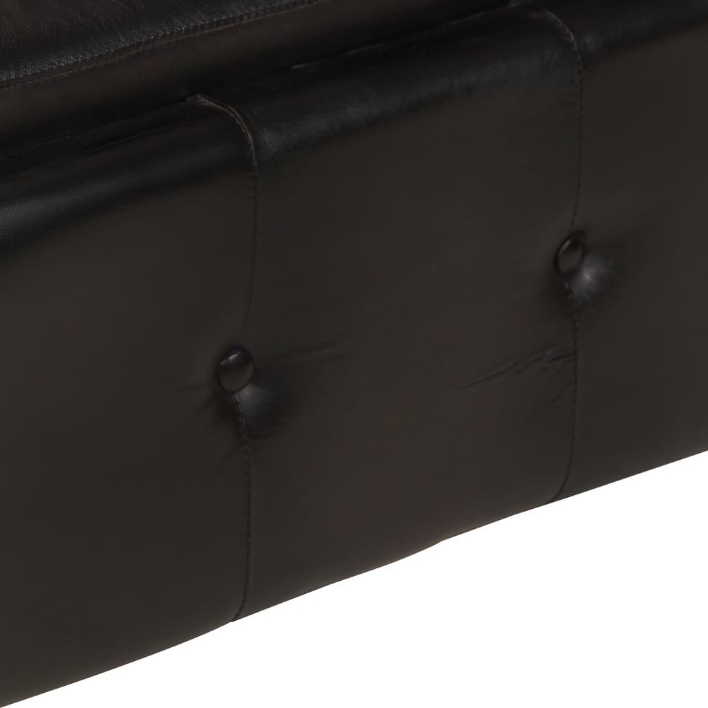 Poltrona Chesterfield Nera in Vera Pelle 283756