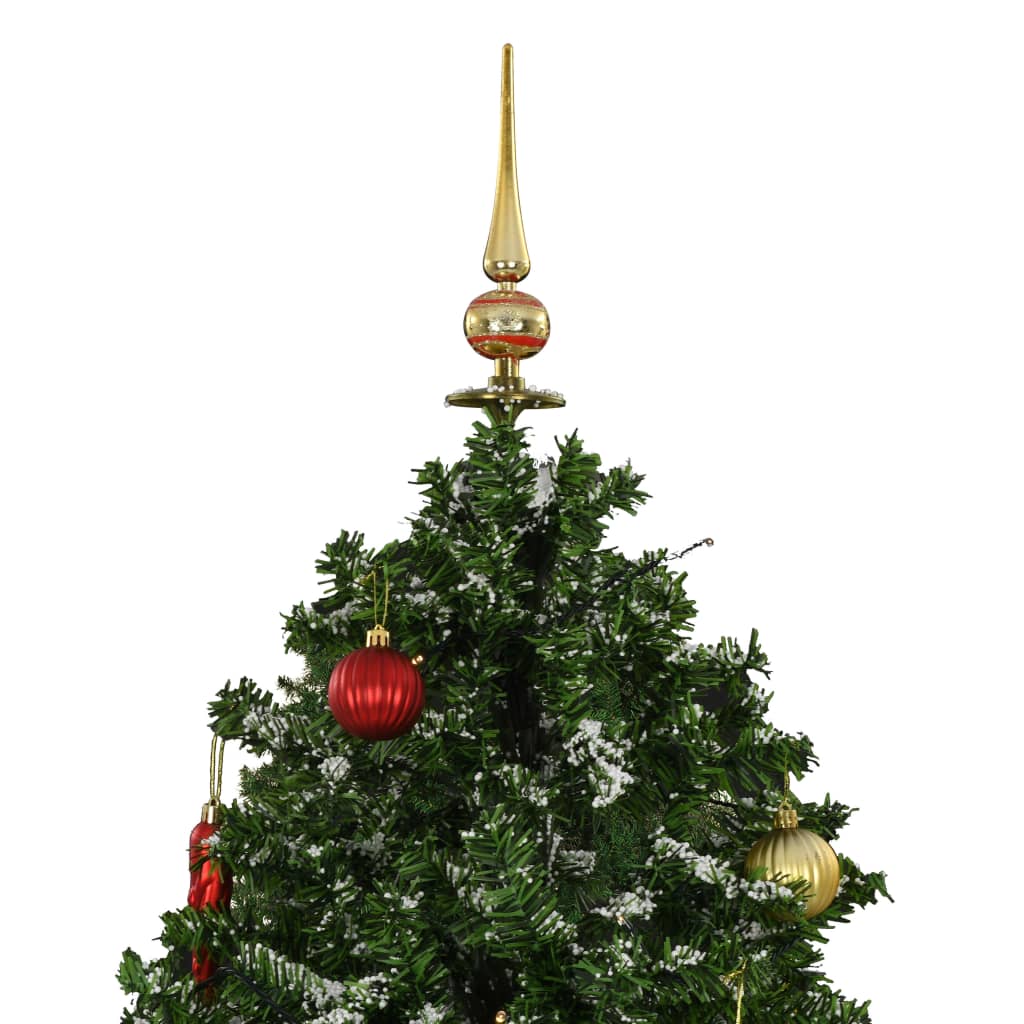 Albero di Natale con Neve e Base a Ombrellone Verde 190 cm