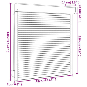 Tapparella Avvolgibile in Alluminio 130x140 cm Bianca 144973