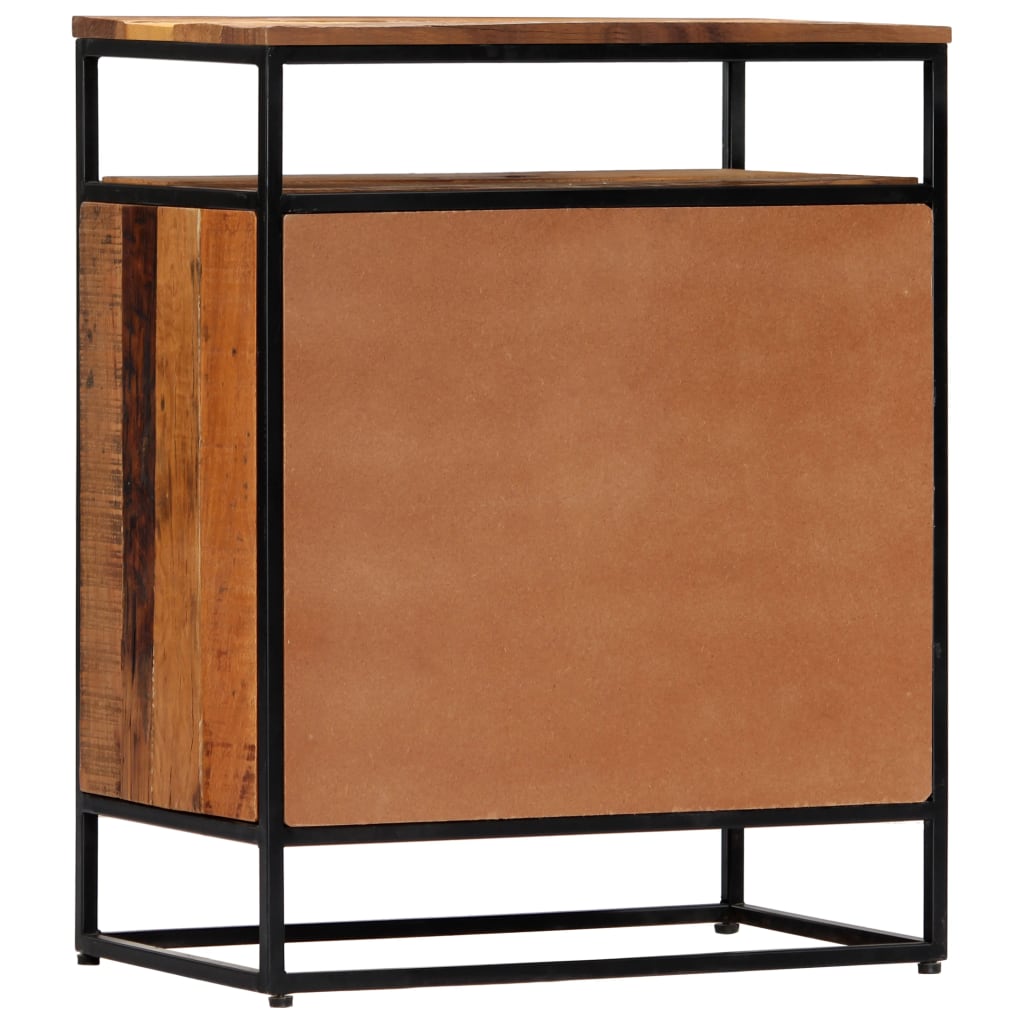 Credenza 60x35x76 cm in Legno Massello di Recupero e Acciaio cod mxl 15978