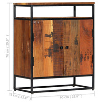 Credenza 60x35x76 cm in Legno Massello di Recupero e Acciaio cod mxl 15978