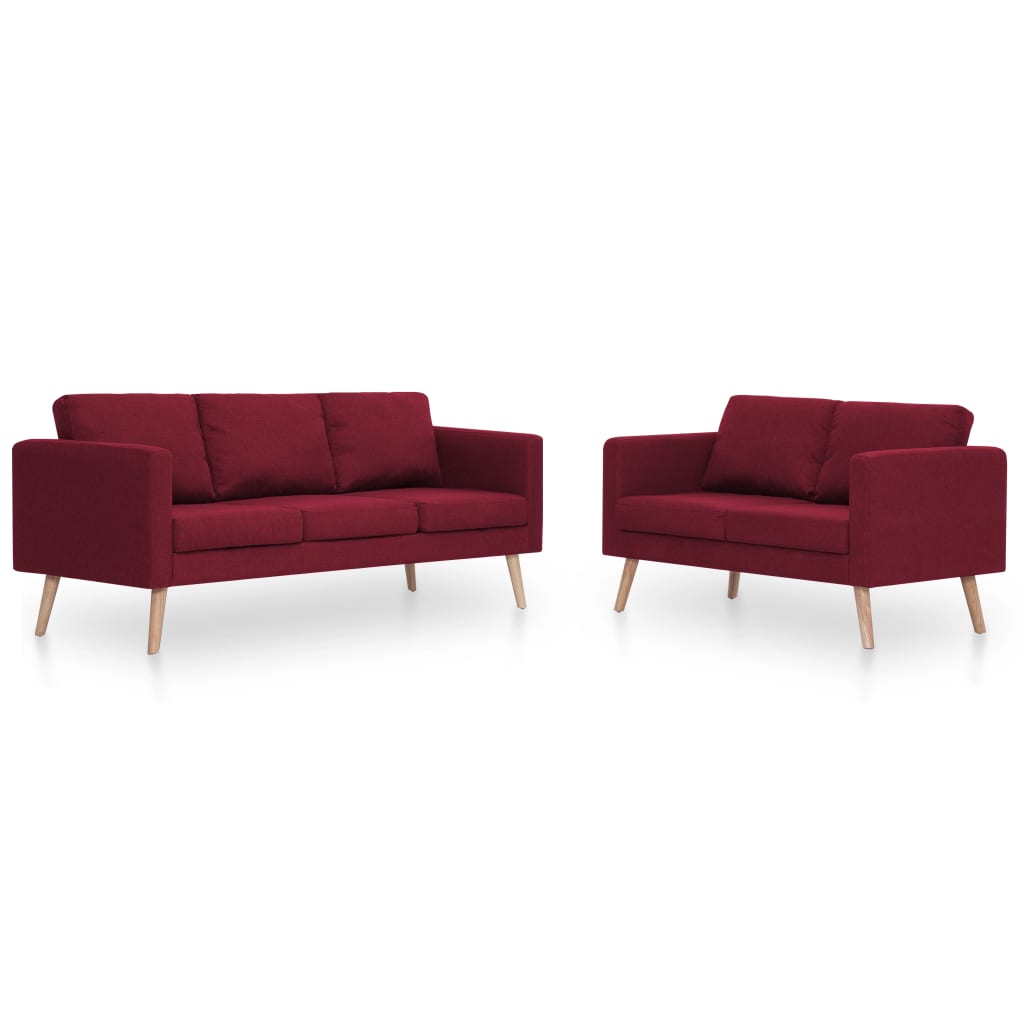 Set Divani 2 pz in Tessuto Rosso Vino 276857