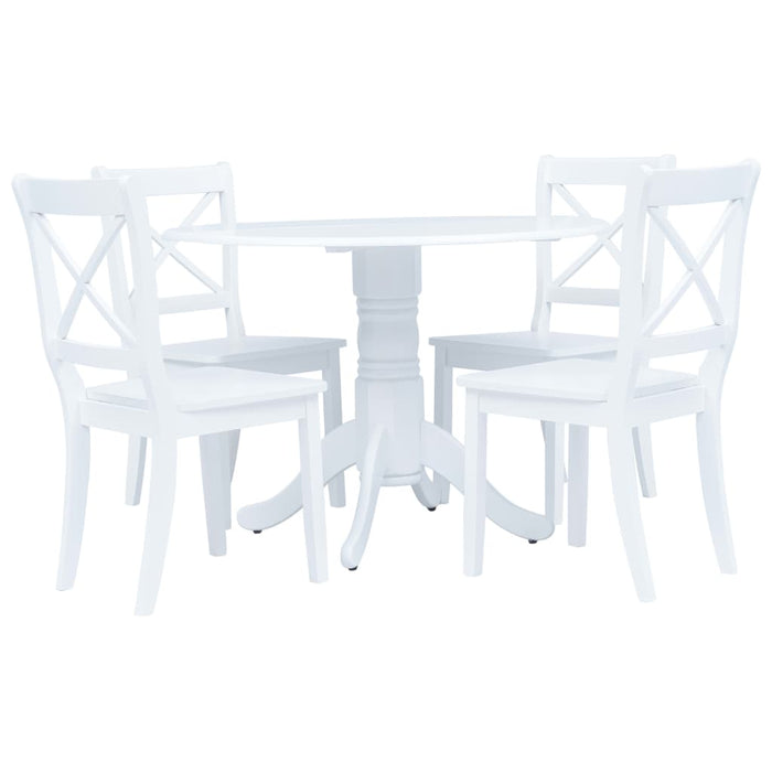 Set da Pranzo 5 pz in Legno Massello di Hevea Bianco cod mxl 24264