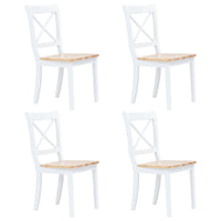 Set da Pranzo 5 pz in Legno Massello di Hevea Bianco e Marrone 276870