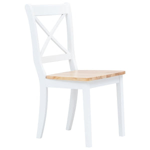 Set da Pranzo 5 pz in Legno Massello di Hevea Bianco e Marrone 276870