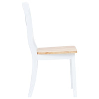 Set da Pranzo 5 pz in Legno Massello di Hevea Bianco e Marrone 276870