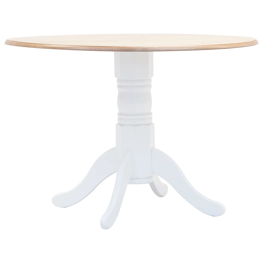 Set da Pranzo 5 pz in Legno Massello di Hevea Bianco e Marrone 276870