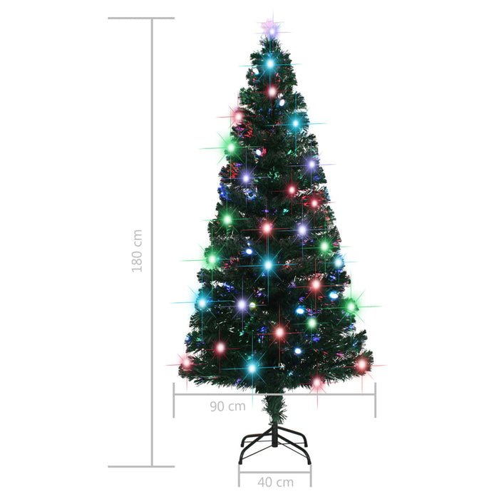 Albero di Natale Artificiale Supporto/LED 180 cm Fibra Ottica cod mxl 17306