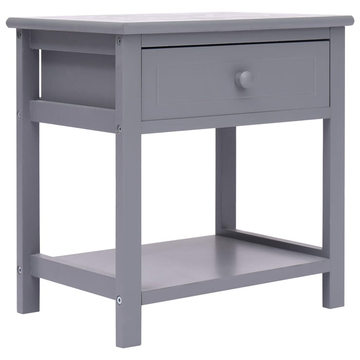 Comodino Grigio 40x29x42 cm in Legno di Paulonia  cod mxl 30961