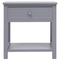 Comodino Grigio 40x29x42 cm in Legno di Paulonia  cod mxl 30961