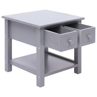 Tavolino Laterale Grigio 40x40x40 cm in Legno di Paulownia cod mxl 27067