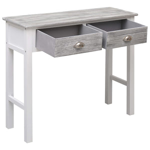 Tavolo Consolle Grigio 90x30x77 cm in Legno cod mxl 12218