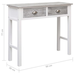 Tavolo Consolle Grigio 90x30x77 cm in Legno cod mxl 12218