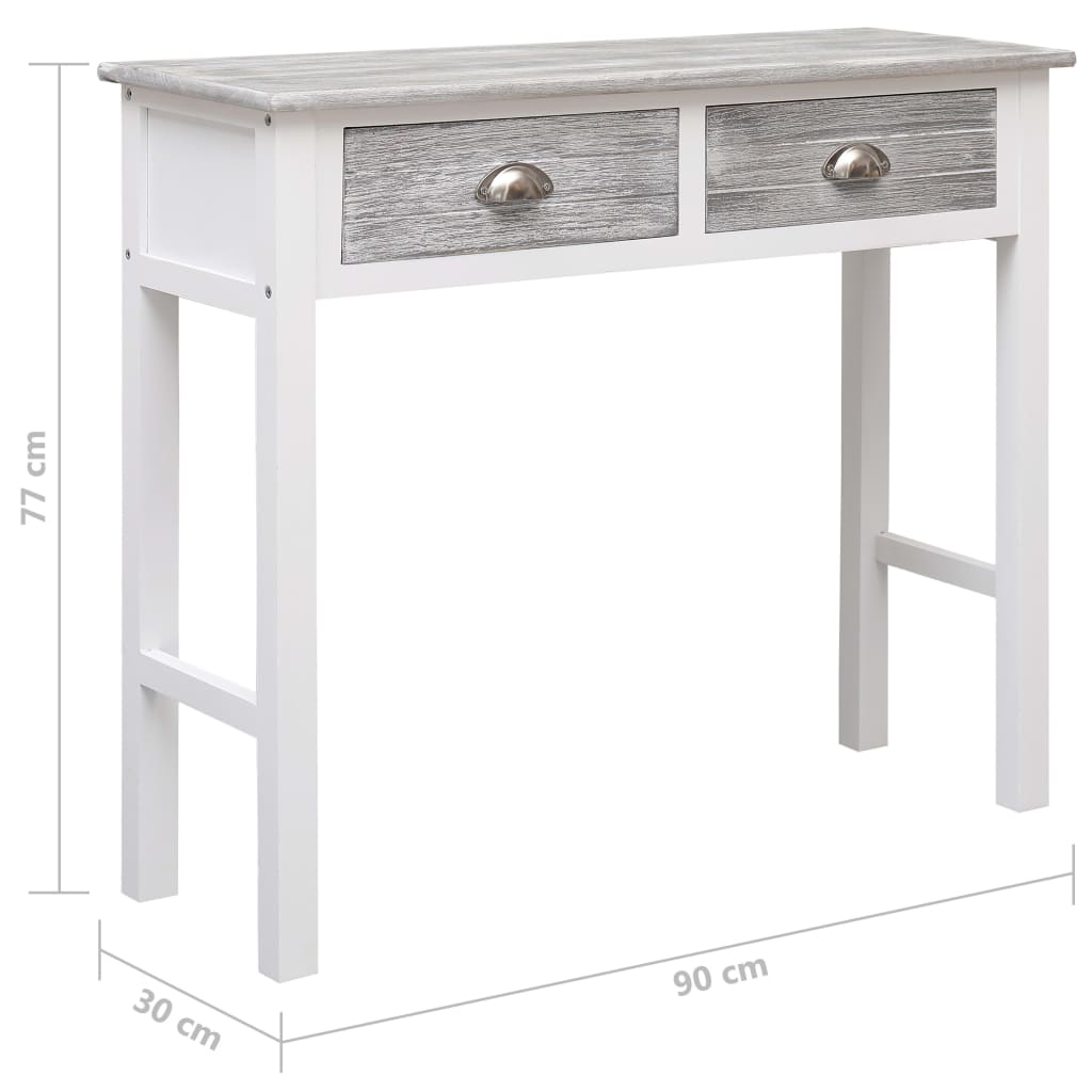 Tavolo Consolle Grigio 90x30x77 cm in Legno 284143